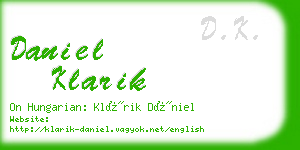 daniel klarik business card